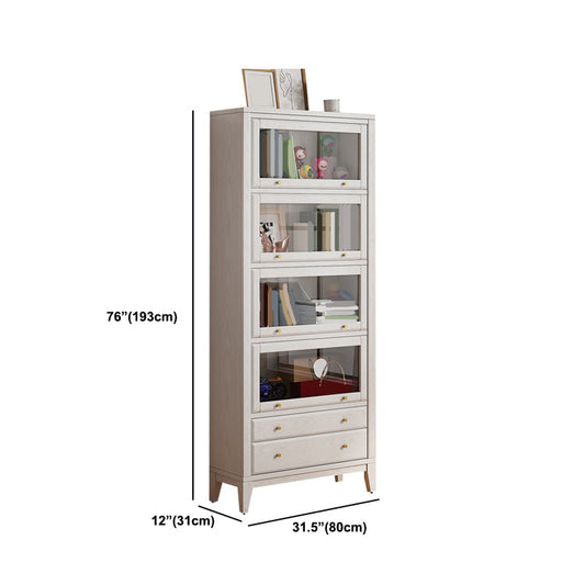 Glam Closed Back Standard Wood Shelf Bookcase for Bedroom Room