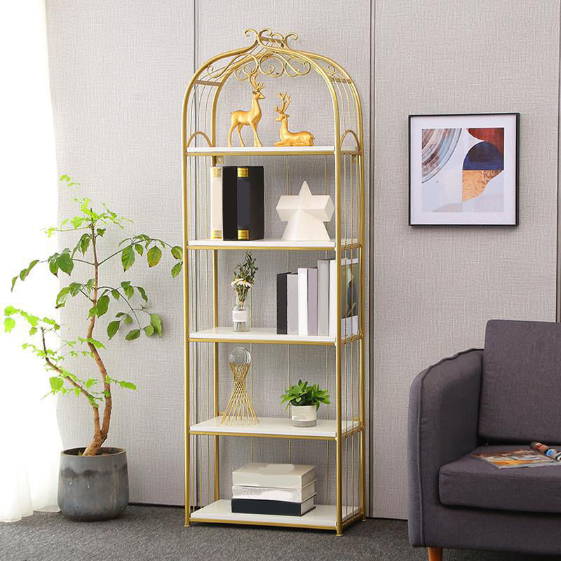 Estantería de estantería moderna de oro Etagere Metal Open Bookcase para sala de estar