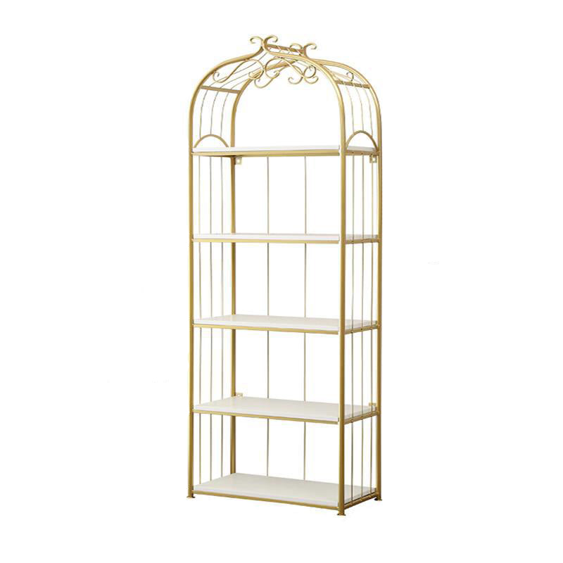 Estantería de estantería moderna de oro Etagere Metal Open Bookcase para sala de estar