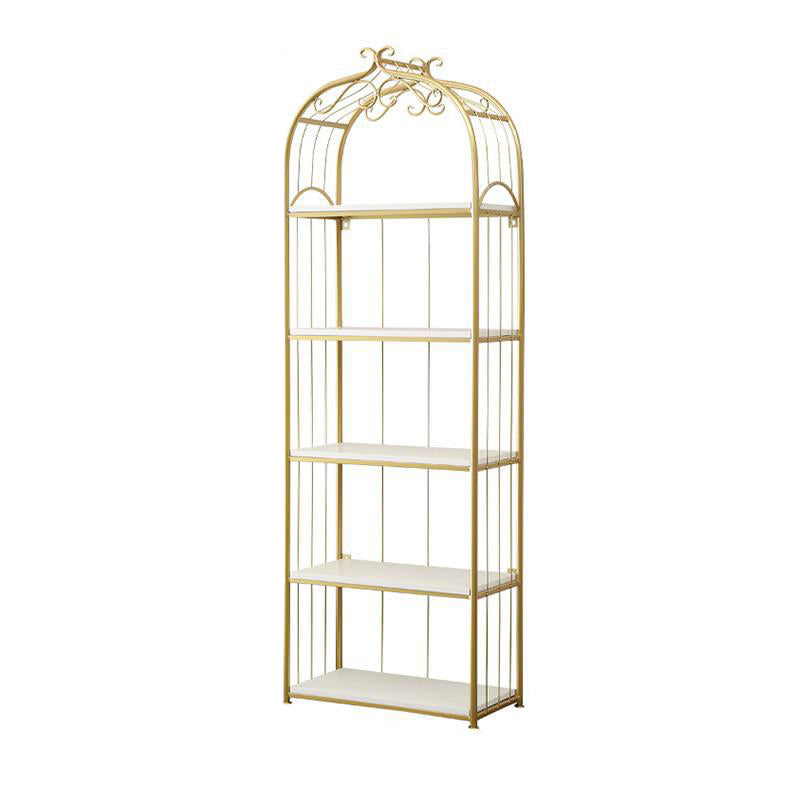 Estantería de estantería moderna de oro Etagere Metal Open Bookcase para sala de estar