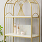 Estantería de estantería moderna de oro Etagere Metal Open Bookcase para sala de estar