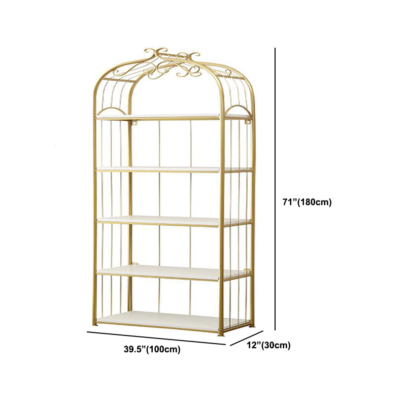 Estantería de estantería moderna de oro Etagere Metal Open Bookcase para sala de estar