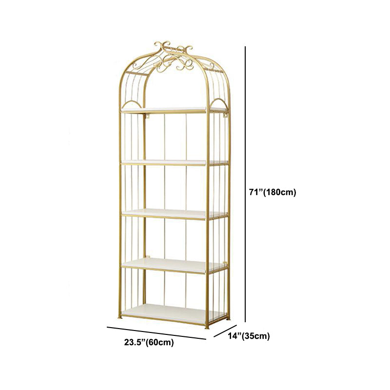 Estantería de estantería moderna de oro Etagere Metal Open Bookcase para sala de estar