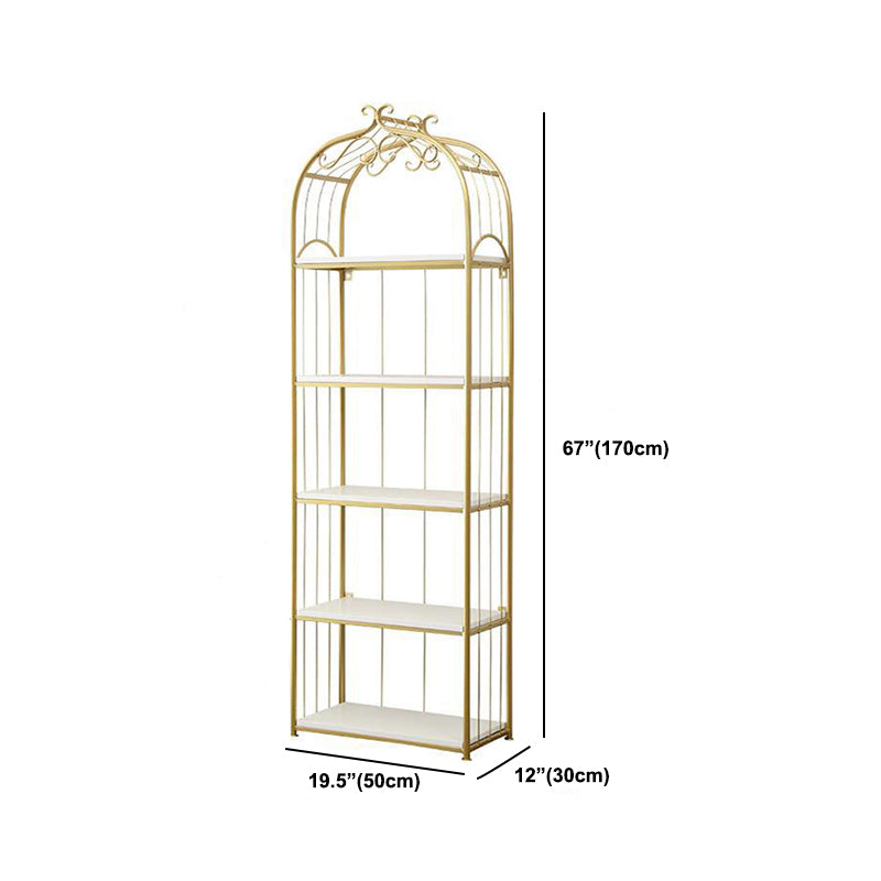 Estantería de estantería moderna de oro Etagere Metal Open Bookcase para sala de estar
