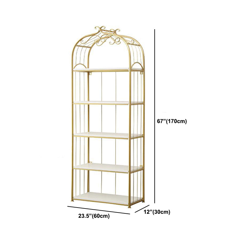 Estantería de estantería moderna de oro Etagere Metal Open Bookcase para sala de estar