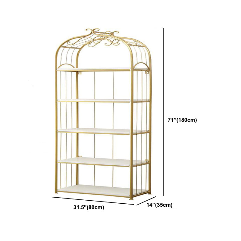 Estantería de estantería moderna de oro Etagere Metal Open Bookcase para sala de estar