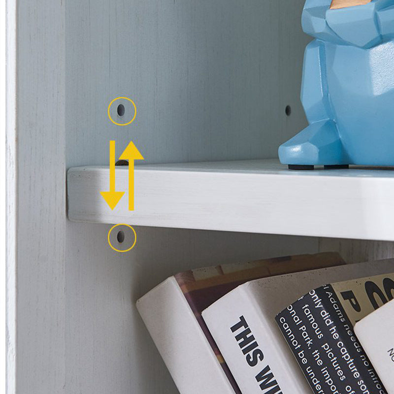 Modern Engineered Wood Bookcase White/Brown Standard Shelf with Door