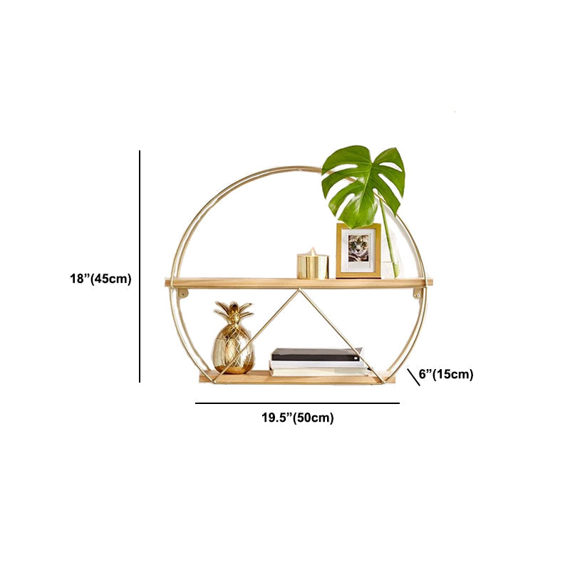 Floating Metal Bookshelf Luxury Gold Open Bookcase with Shelves