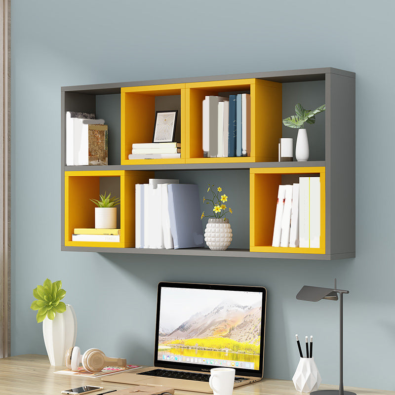 Wall Unit Open Book Shelf Modern Engineered Wood Shelf Bookcase for Bedroom