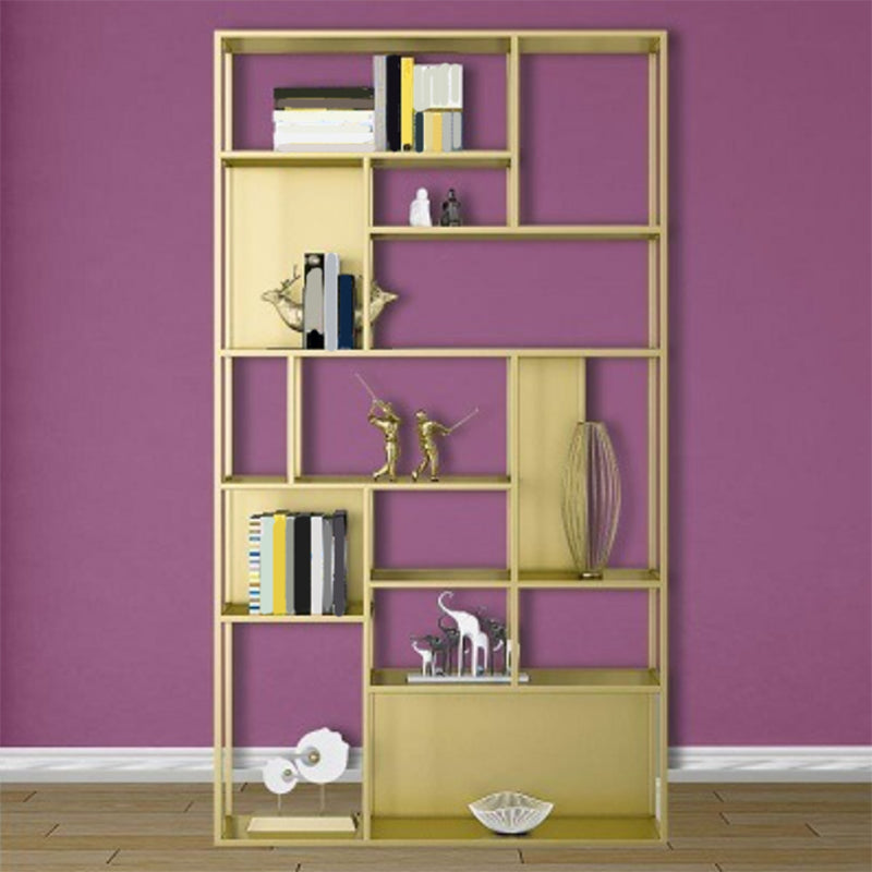 Metal Etagere Vertical Shelf Bookcase Bedroom Open Book Shelf with Shelves Gold Clearhalo 'Bookcases' 'furn' 'furn_bookcases' 'Furniture' 'Office Furniture' 5949354