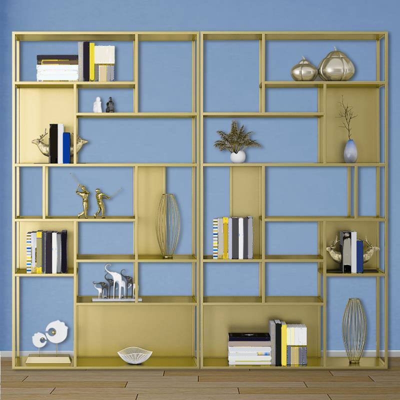 Metal Etagere Vertical Shelf Bookcase Bedroom Open Book Shelf with Shelves Clearhalo 'Bookcases' 'furn' 'furn_bookcases' 'Furniture' 'Office Furniture' 5949357