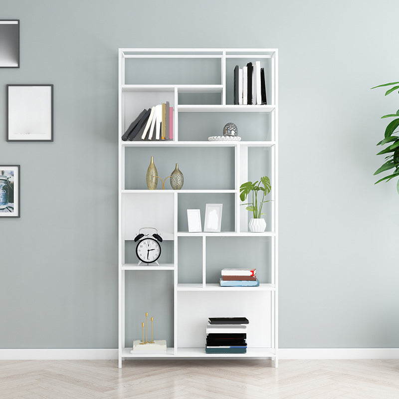 Metal Etagere Vertical Shelf Bookcase Bedroom Open Book Shelf with Shelves White Clearhalo 'Bookcases' 'furn' 'furn_bookcases' 'Furniture' 'Office Furniture' 5949358