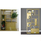 Metal Etagere Vertical Shelf Bookcase Bedroom Open Book Shelf with Shelves Clearhalo 'Bookcases' 'furn' 'furn_bookcases' 'Furniture' 'Office Furniture' 5949362