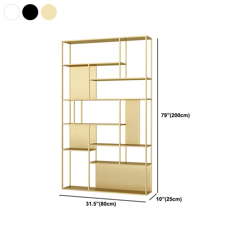 Metal Etagere Vertical Shelf Bookcase Bedroom Open Book Shelf with Shelves Clearhalo 'Bookcases' 'furn' 'furn_bookcases' 'Furniture' 'Office Furniture' 5949366