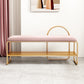 12.6" Wide Modern Seating Bench Rectangle Upholstered Entryway Bench Pink Clearhalo 'Benches' 'Chairs & Seating' 'furn' 'furn_benches' 'Furniture' 'Living Room Furniture' 5949386
