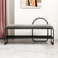 12.6" Wide Modern Seating Bench Rectangle Upholstered Entryway Bench Gray Black Clearhalo 'Benches' 'Chairs & Seating' 'furn' 'furn_benches' 'Furniture' 'Living Room Furniture' 5949388