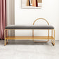 12.6" Wide Modern Seating Bench Rectangle Upholstered Entryway Bench Grey-Gold Clearhalo 'Benches' 'Chairs & Seating' 'furn' 'furn_benches' 'Furniture' 'Living Room Furniture' 5949390