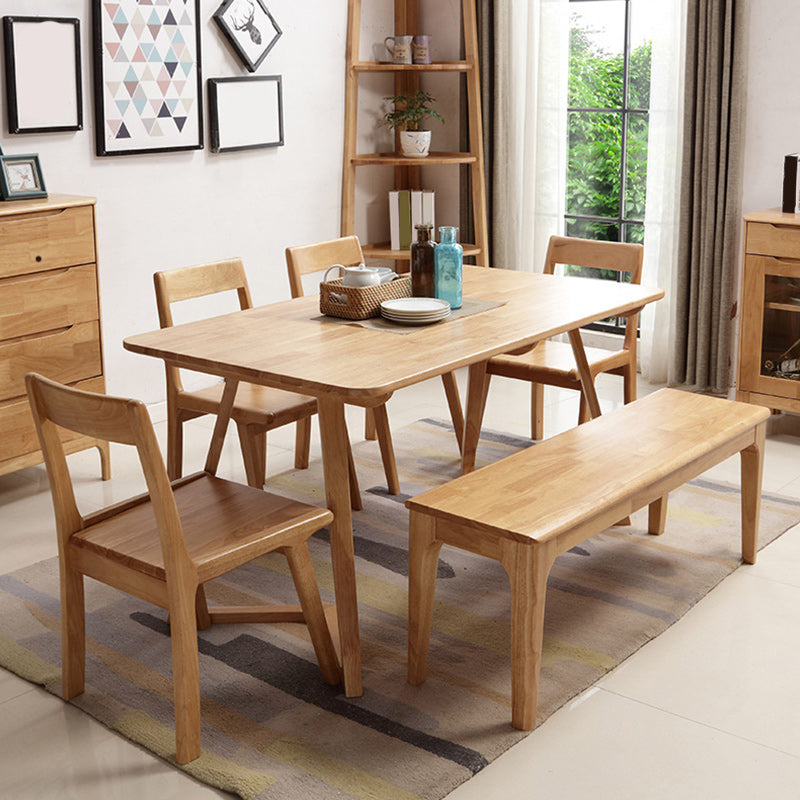 17.72" H Modern Oak Wood Seating Bench with Legs For Bedroom Clearhalo 'Benches' 'Chairs & Seating' 'furn' 'furn_benches' 'Furniture' 'Living Room Furniture' 5949409