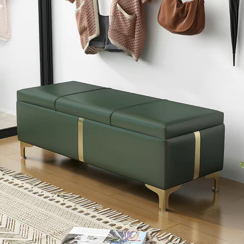 15.7 Inch Wide Modern Entryway Bench Flip Top Solid Color Bench Green Clearhalo 'Benches' 'Chairs & Seating' 'furn' 'furn_benches' 'Furniture' 'Living Room Furniture' 5949421