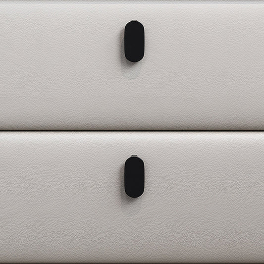 Mesa de noche de madera y cuero gabinete de noche minimalista moderno con cajones