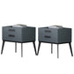 Wooden and Leather Bedside Cabinet Modern Minimalist Bedside Table with Drawers Blue 2 Piece Set Clearhalo 'Bedroom Furniture' 'furn' 'furn_night_stand' 'Furniture' 'night_stand' 'Nightstands' 5949495