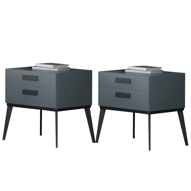 Wooden and Leather Bedside Cabinet Modern Minimalist Bedside Table with Drawers Blue 2 Piece Set Clearhalo 'Bedroom Furniture' 'furn' 'furn_night_stand' 'Furniture' 'night_stand' 'Nightstands' 5949495