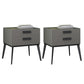 Wooden and Leather Bedside Cabinet Modern Minimalist Bedside Table with Drawers Light Gray 2 Piece Set Clearhalo 'Bedroom Furniture' 'furn' 'furn_night_stand' 'Furniture' 'night_stand' 'Nightstands' 5949499