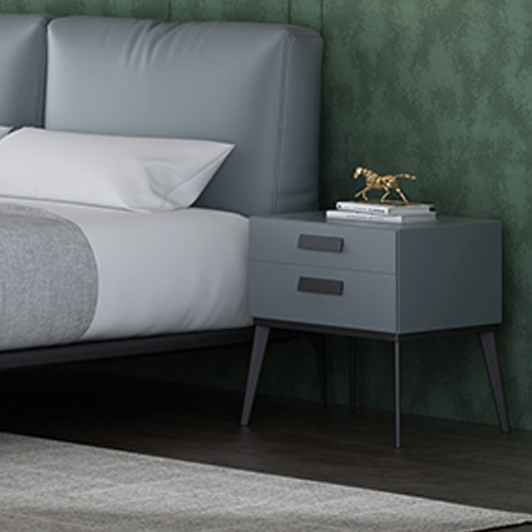 Wooden and Leather Bedside Cabinet Modern Minimalist Bedside Table with Drawers Clearhalo 'Bedroom Furniture' 'furn' 'furn_night_stand' 'Furniture' 'night_stand' 'Nightstands' 5949508