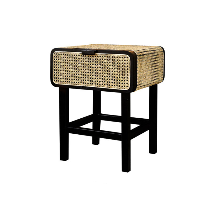 Contemporary Lower Shelf Nightstand Wooden Bedside Cabinet with Door for Bedroom Black 1 Piece Clearhalo 'Bedroom Furniture' 'furn' 'furn_night_stand' 'Furniture' 'night_stand' 'Nightstands' 5949528