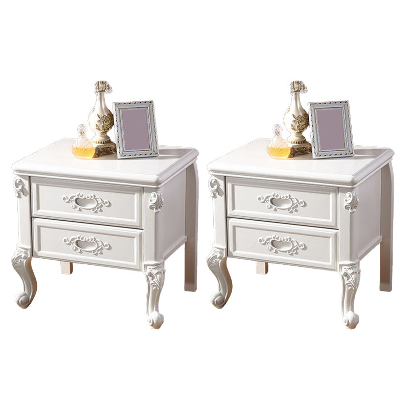 Armoire de chevet à étagère inférieure traditionnelle en bois solide avec tiroirs pour chambre à coucher