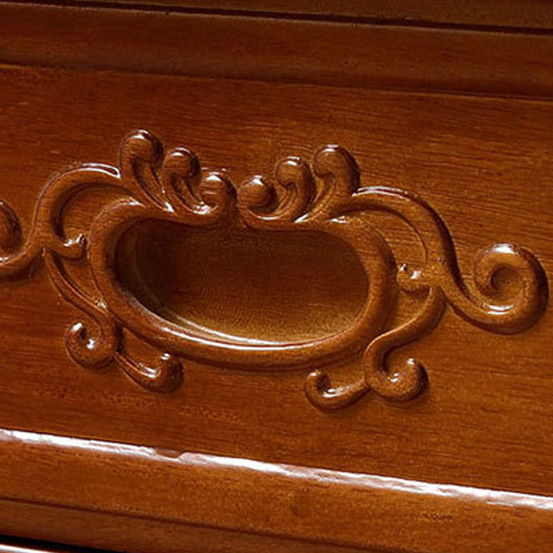 Armoire de chevet à étagère inférieure traditionnelle en bois solide avec tiroirs pour chambre à coucher