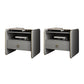 Modern Glass Top Nightstand Wooden Bedside Cabinet with Drawers for Bedroom Light Gray 2 Piece Set Clearhalo 'Bedroom Furniture' 'furn' 'furn_night_stand' 'Furniture' 'night_stand' 'Nightstands' 5949592