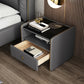 Modern Glass Top Nightstand Wooden Bedside Cabinet with Drawers for Bedroom Clearhalo 'Bedroom Furniture' 'furn' 'furn_night_stand' 'Furniture' 'night_stand' 'Nightstands' 5949595