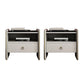 Modern Glass Top Nightstand Wooden Bedside Cabinet with Drawers for Bedroom White 2 Piece Set Clearhalo 'Bedroom Furniture' 'furn' 'furn_night_stand' 'Furniture' 'night_stand' 'Nightstands' 5949600