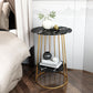 Nightand de table à accent en marbre faux contemporain 24,4 "haut de nuit de lit avec 2 étagères