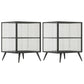Metal and Glass Bedside Cabinet Modern Minimalist Bedside Table with Legs