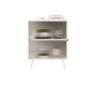 Metal and Glass Bedside Cabinet Modern Minimalist Bedside Table with Legs