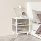 Metal and Glass Bedside Cabinet Modern Minimalist Bedside Table with Legs