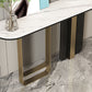 Glam Metal Console Sofa Table Oval Stone Console Accent Table for Hall Clearhalo 'Console Tables' 'console_tables' 'Entry & Mudroom Furniture' 'furn' 'furn_console_tables' 'Furniture' 5949689