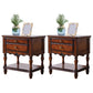 Solid Wood Accent Bedside Cabinet Drawers Included Night Table with Legs