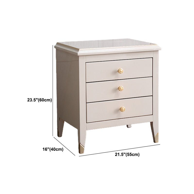 Solid Wood Accent Bedside Cabinet Drawers Included Night Table with Legs