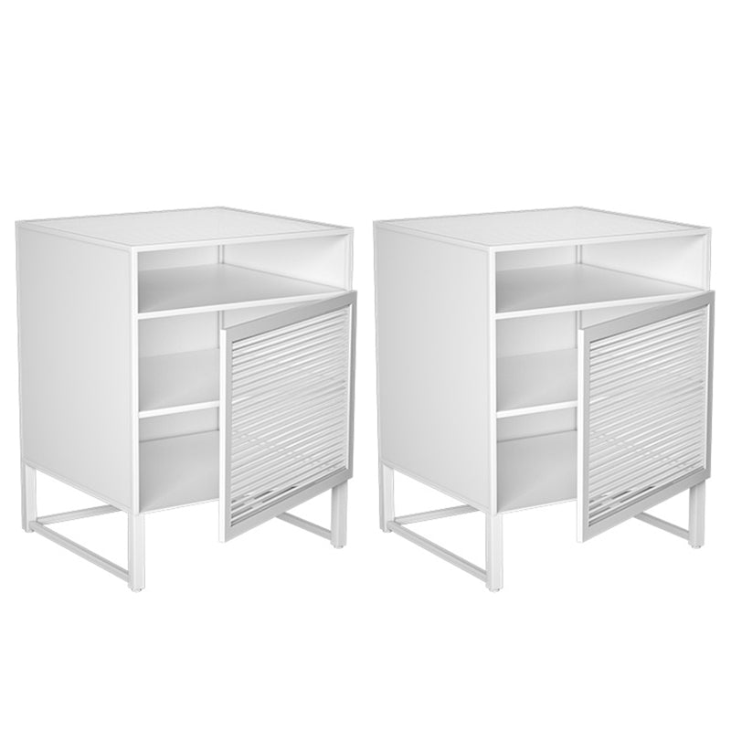 Mesa de acento de vidrio industrial Noche 22.8 "Cama de altura en la cama de noche con 3 estantes