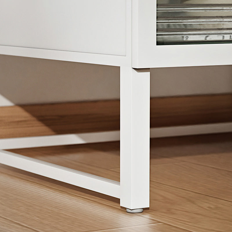 Mesa de acento de vidrio industrial Noche 22.8 "Cama de altura en la cama de noche con 3 estantes