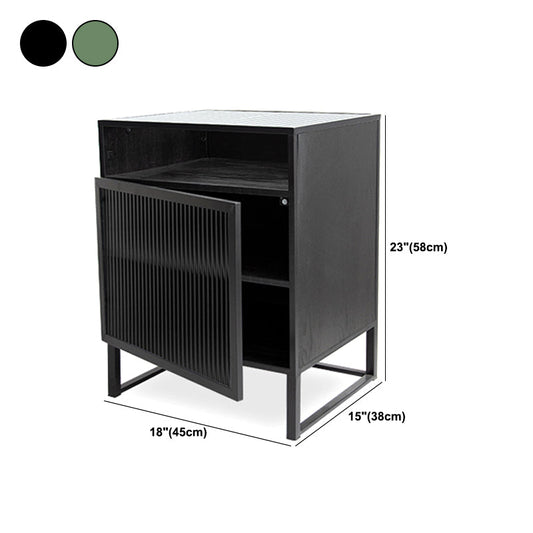 Mesa de vidrio de noche de cama de cama industrial y mesa de madera fabricada con puertas