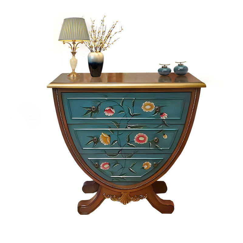 Amerikaanse traditionele dressoir vaste houten opbergkist met 3 laden