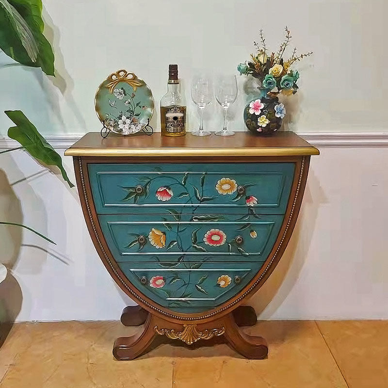 Amerikaanse traditionele dressoir vaste houten opbergkist met 3 laden