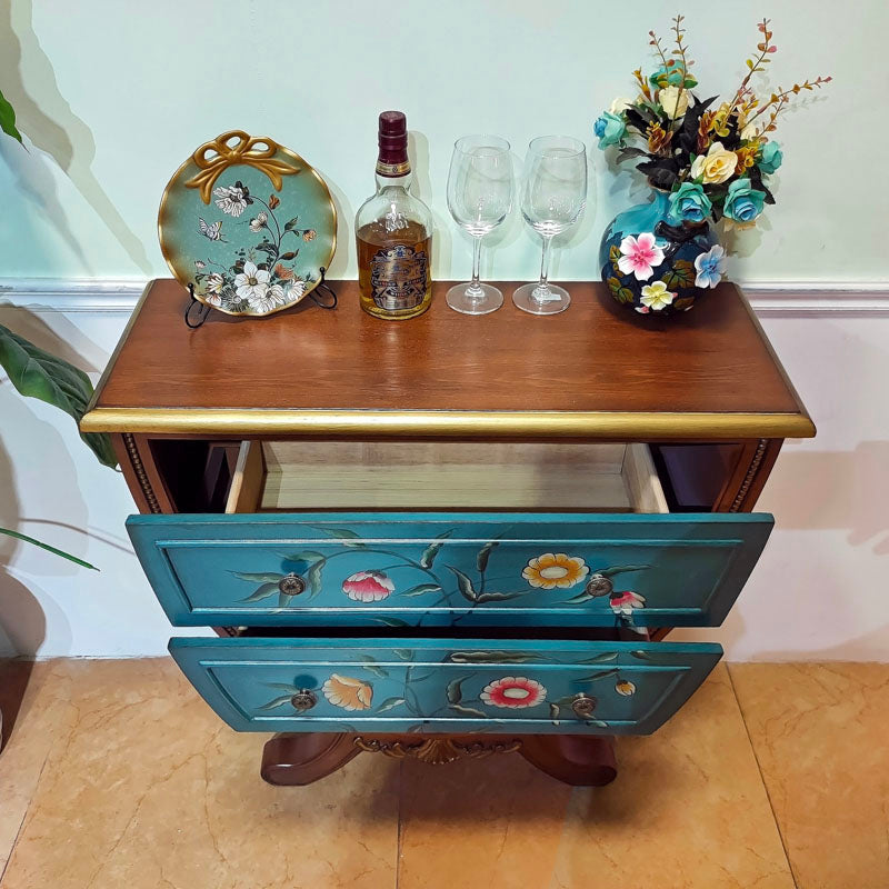 Amerikaanse traditionele dressoir vaste houten opbergkist met 3 laden