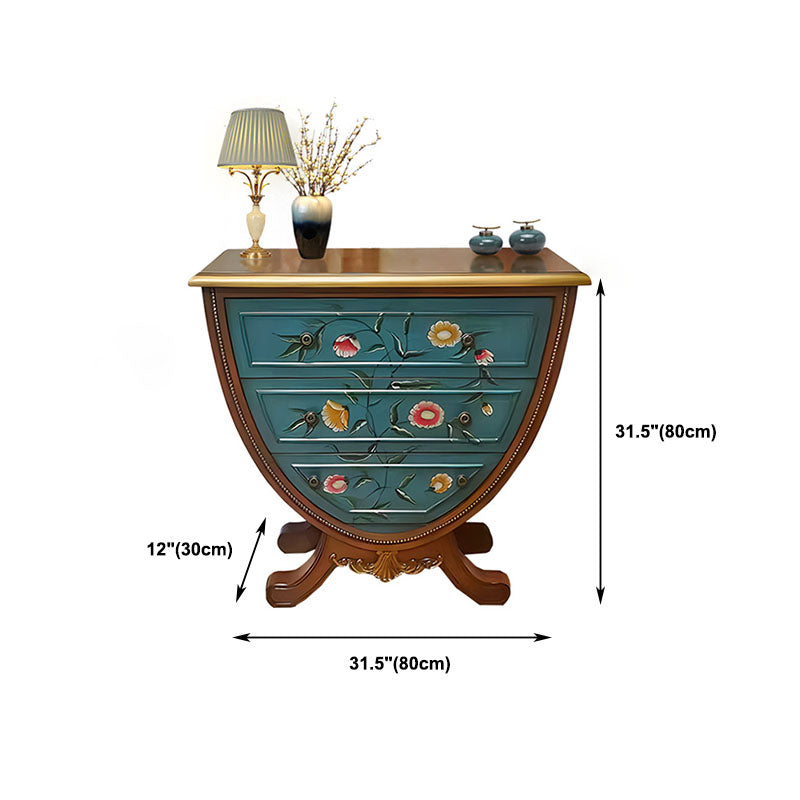 Amerikaanse traditionele dressoir vaste houten opbergkist met 3 laden