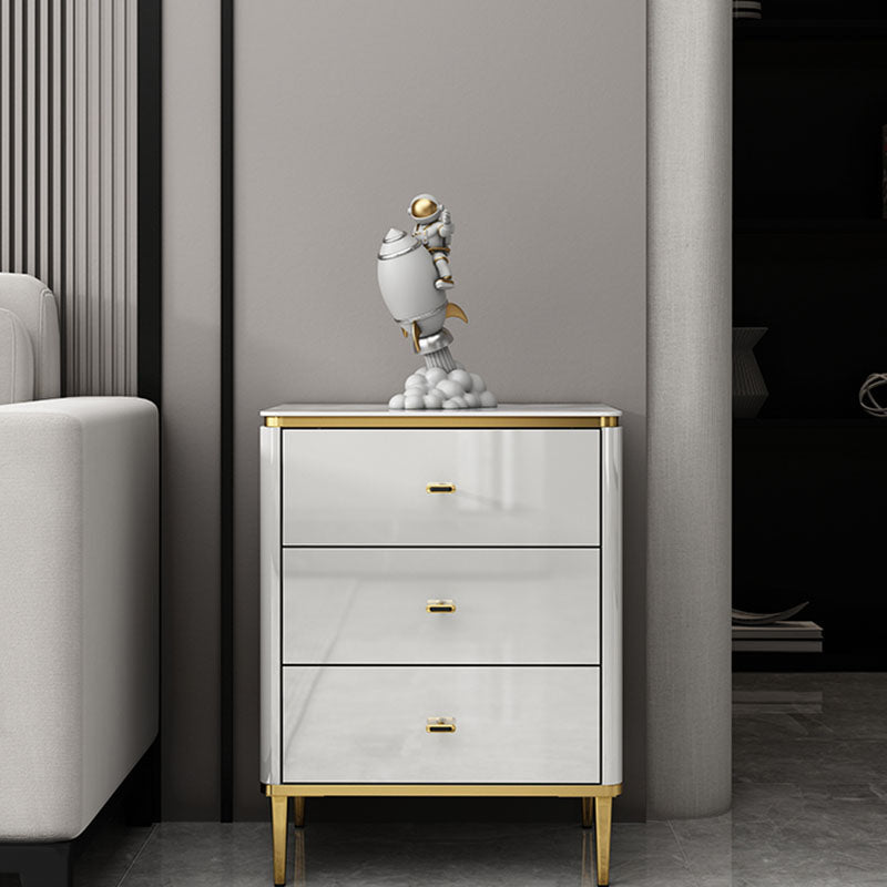 Glam Stone Slaapkamer Opbergkast Wit / grijze verticale borst met laden