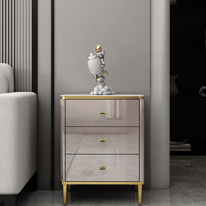 Glam Stone Slaapkamer Opbergkast Wit / grijze verticale borst met laden